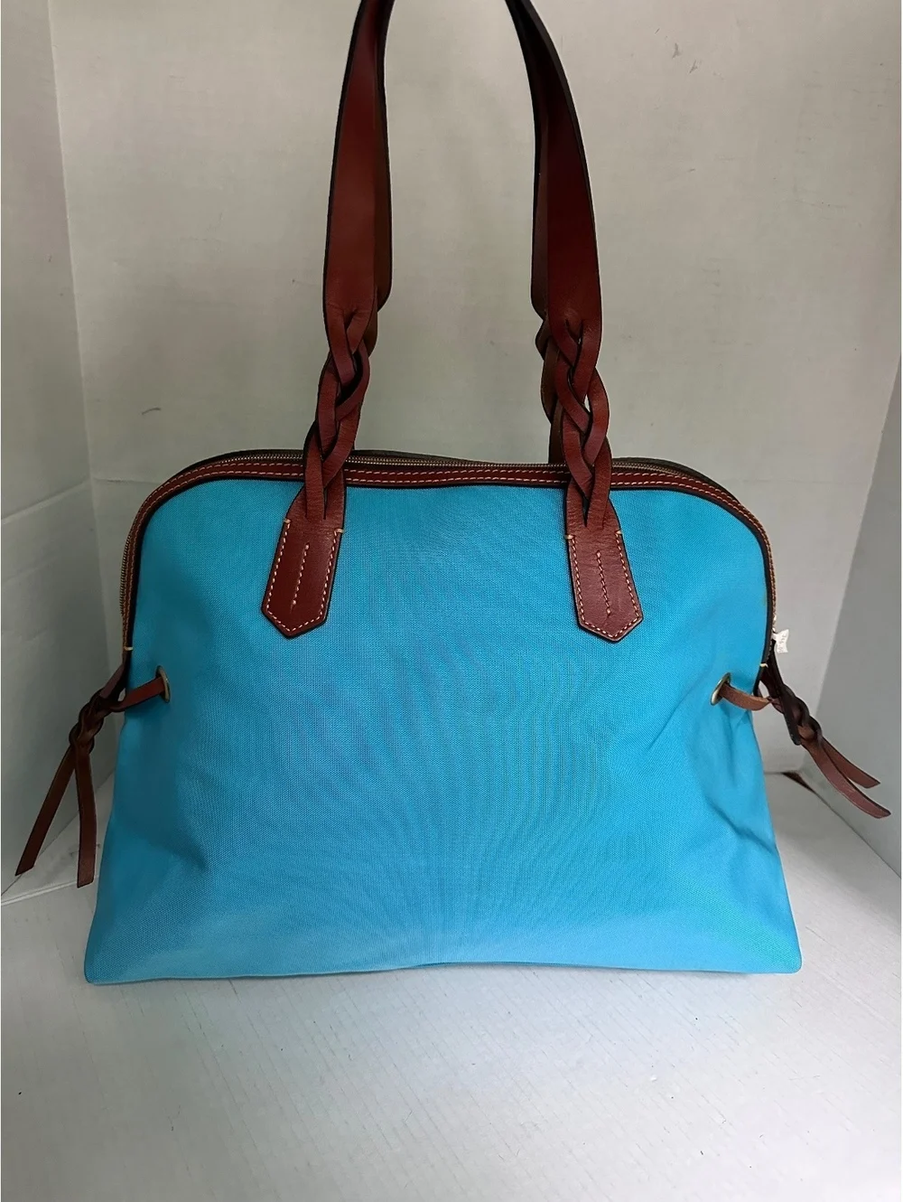 Dooney & Bourke Authentic Large Turquoise Blue Canvas Satchel